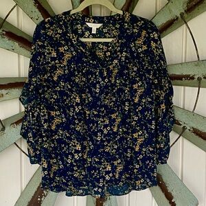 Lauren Conrad Women’s Top Size XL Ruffle Sleeves Boho Blouse V-Neck